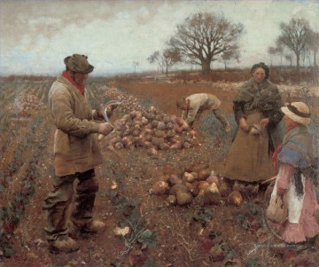 Winter Arbeits modernen Bauern impressionistischen Sir George Clausen Ölgemälde